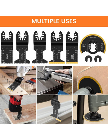 JTWEB 30PCS Cuchillas Oscilantes Titanio para Multiherramienta