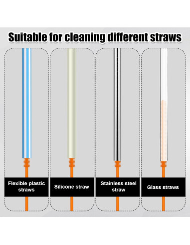 Juego de 3 cepillos de silicona PEUTIER para botellas y popotes