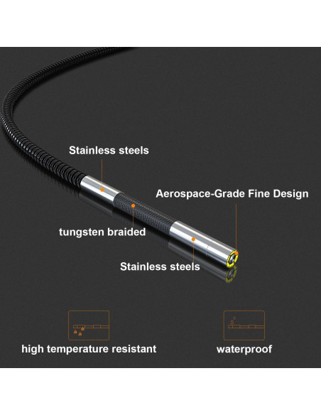 Endoscopio Articulado DXZtoz 3.9mm 1080P Luz Flexible