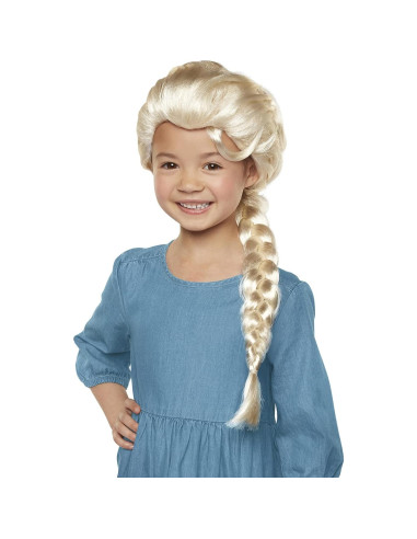 Peluca Elsa Disney Frozen 2 50.8 cm con trenza para niñas