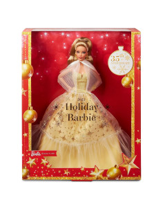 Barbie Muñeca de Vacaciones 2023 Mattel Vestido Dorado