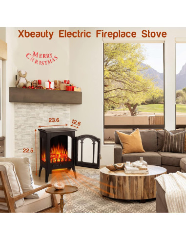 Estufa Eléctrica Xbeauty 32cm 3D Portátil 1000W/1500W