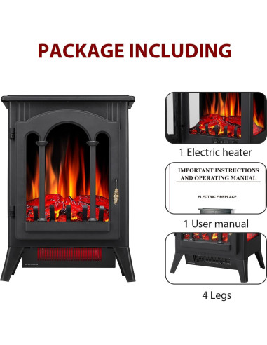 Estufa Eléctrica Xbeauty 32cm 3D Portátil 1000W/1500W