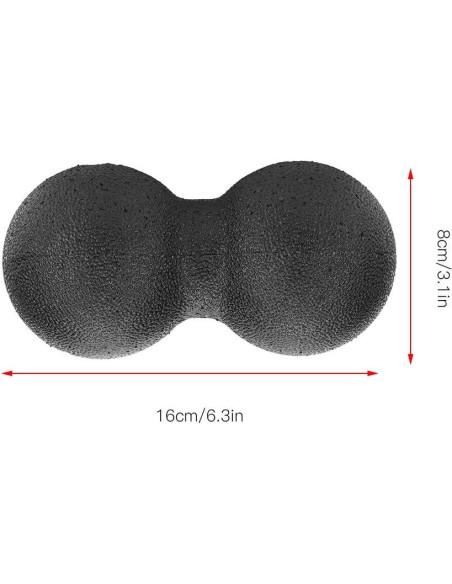 Bola de Masaje Doble Lacrosse Sunicon 16x8cm Negro