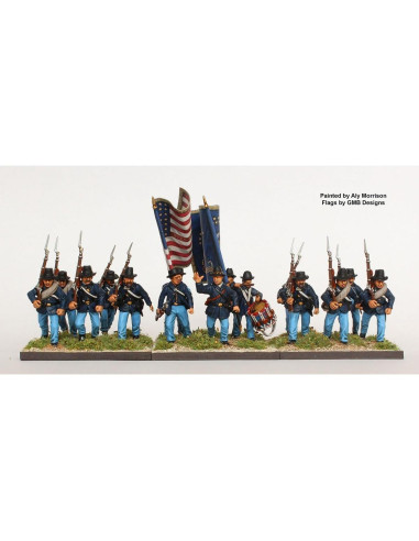 Miniaturas Infantería Unión Guerra Civil Americana 28mm Perry