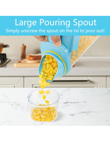 Contenedores de Cereal Herméticos GOKBUY 2Pcs 1.6L Azul/Blanco