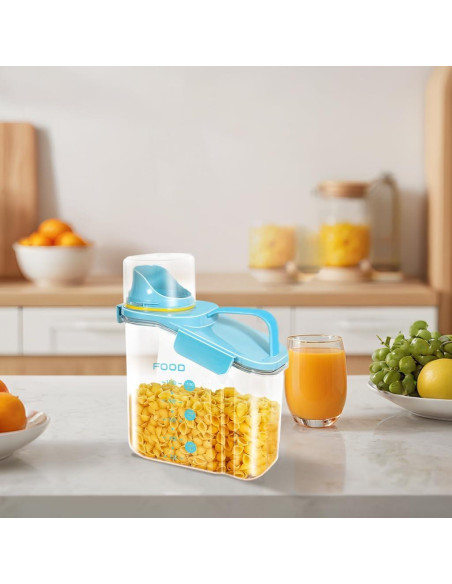 Contenedores de Cereal Herméticos GOKBUY 2Pcs 1.6L Azul/Blanco Contenedores de Cereal Herméticos GOKBUY 2Pcs 1.6L Azul/Blanco