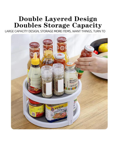 Organizador Rotativo Lazy Susan Annexlab 25cm Doble Capa