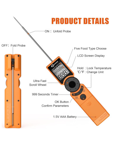 Termómetro Digital de Carne Thermochef Mini6 Alta Precisión