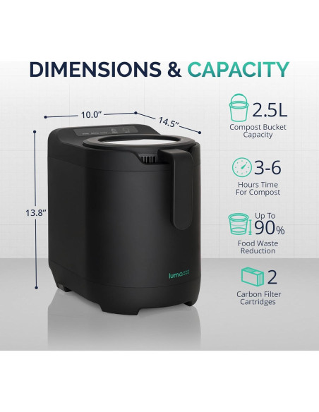 Composter Eléctrico de Cocina Luma 2.5L Sin Olores