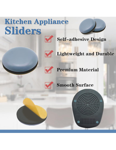 Deslizadores Autoadhesivos Teflón ELEMGULY 16 Piezas 2.5cm