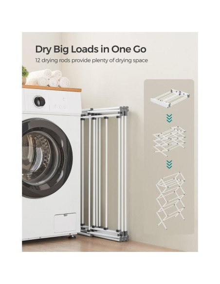 Estante Plegable para Secar Ropa SONGMICS Blanco 135 cm Estante Plegable para Secar Ropa SONGMICS Blanco 135 cm