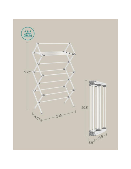 Estante Plegable para Secar Ropa SONGMICS Blanco 135 cm Estante Plegable para Secar Ropa SONGMICS Blanco 135 cm