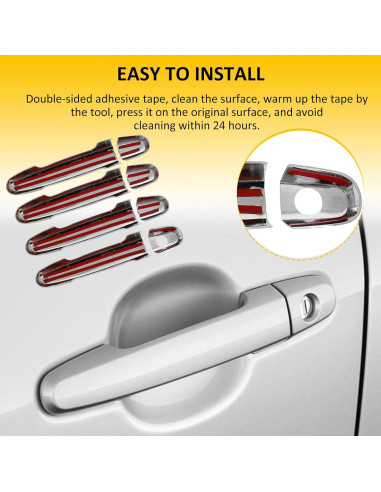 Cubiertas de Manijas de Puerta OCPTY Cromo 4 Piezas para Toyota