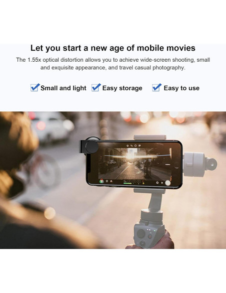 Lente Anamórfico Móvil Zyyini 1.55X para iPhone y iPad