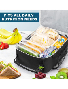 Bolsa de Almuerzo Térmica CARBATO 7L Negra y Gris 2