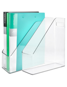 Paquete de 2 Soportes de Revistas Acrílico Akamino 26.9x24.9cm