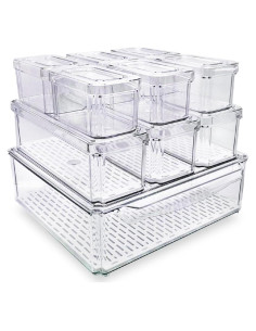 Juego de 10 Contenedores Organizadores EASPACE para Refrigerador