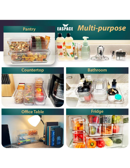 Juego de 10 Contenedores Organizadores EASPACE para Refrigerador Juego de 10 Contenedores Organizadores EASPACE para Refrigerador