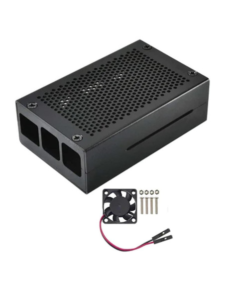 Caja de Aluminio ODS704 con Ventilador para Raspberry Pi 4B
