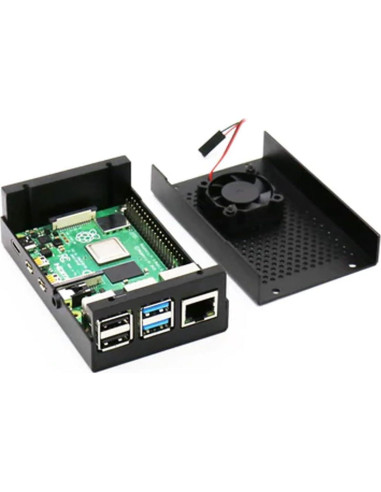 Caja de Aluminio ODS704 con Ventilador para Raspberry Pi 4B