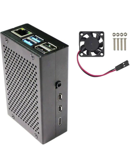 Caja de Aluminio ODS704 con Ventilador para Raspberry Pi 4B