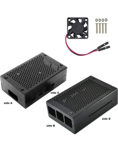 Caja de Aluminio ODS704 con Ventilador para Raspberry Pi 4B