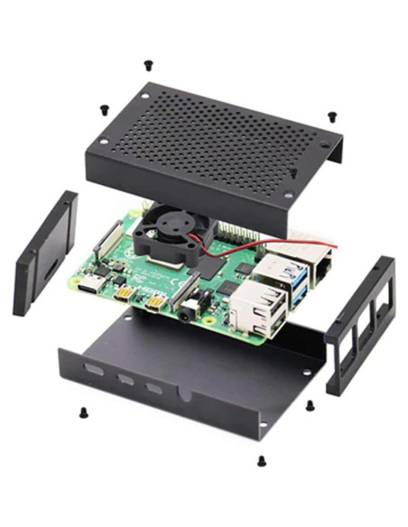 Caja de Aluminio ODS704 con Ventilador para Raspberry Pi 4B