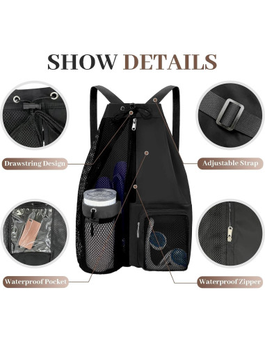 Mochila de Playa YUHAN PRETTY con Bolsillo Húmedo 38x44.9cm