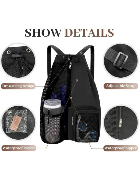 Mochila de Playa YUHAN PRETTY con Bolsillo Húmedo 38x44.9cm Mochila de Playa YUHAN PRETTY con Bolsillo Húmedo 38x44.9cm