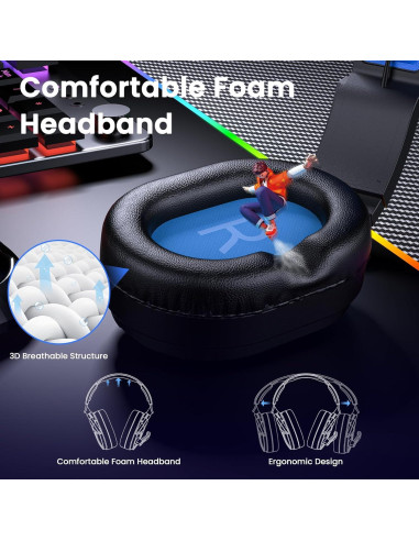 Auriculares Gaming Xuevcn G63 con Micrófono y Luz LED