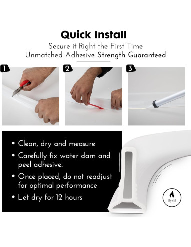 Umbral de Ducha Colapsable ByVal 99 cm - 5 cm Alto - Silicona