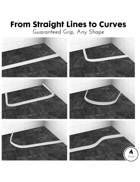 Umbral de Ducha Colapsable ByVal 99 cm - 5 cm Alto - Silicona