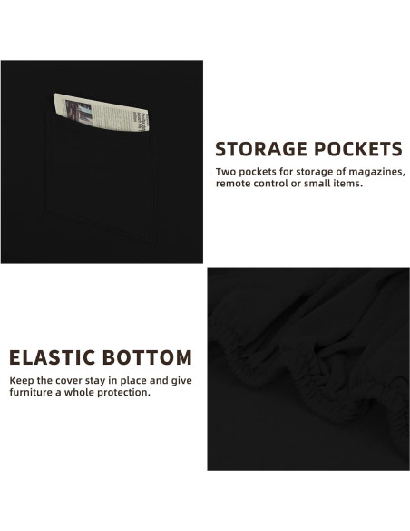 Funda de Silla Stretch Easy-Going 3 Piezas Negra Pequeña