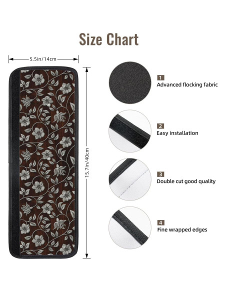 Cubiertas de Manijas de Refrigerador Adovoc Flor Marrón 2 Piezas