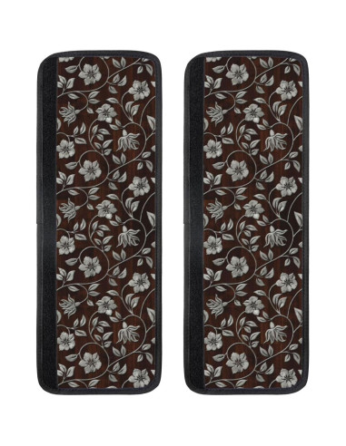 Cubiertas de Manijas de Refrigerador Adovoc Flor Marrón 2 Piezas