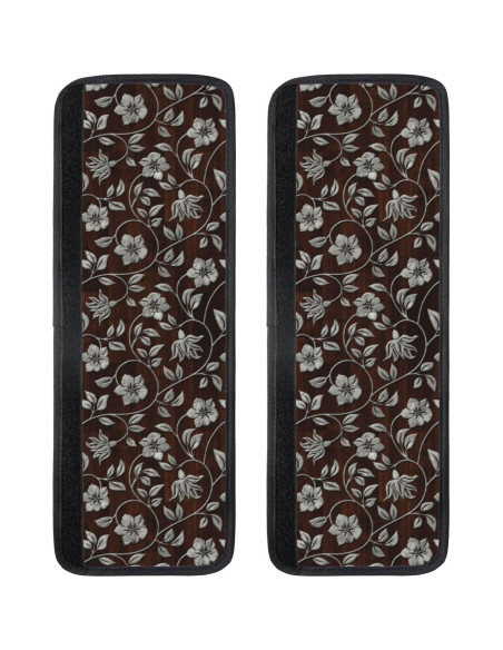 Cubiertas de Manijas de Refrigerador Adovoc Flor Marrón 2 Piezas