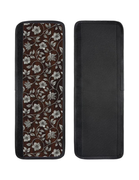 Cubiertas de Manijas de Refrigerador Adovoc Flor Marrón 2 Piezas