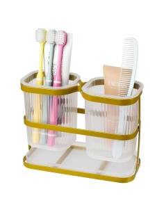 Soporte de Cepillos de Dientes Dorado VACONICO 2 Tazas Montado