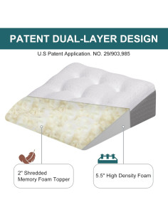 Almohada en Cuña TANYOO 19 cm Espuma Viscoelástica Alivio Reflujo 2