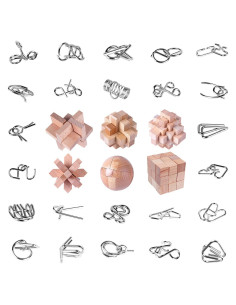 30 Piezas Rompecabezas de Ingenio RLYLF - Juguetes Educativos 3D