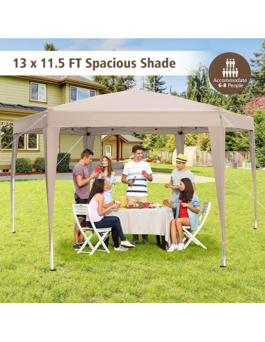 Carpa Plegable Hexagonal Tangkula 3.96x3.51m Caqui