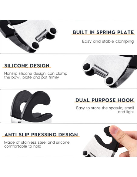 Soporte de Cuchara DOITOOL 2 Piezas Acero Inoxidable Antiescaldante