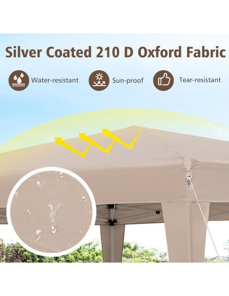 Carpa Plegable Hexagonal Tangkula 3.96x3.51m Caqui