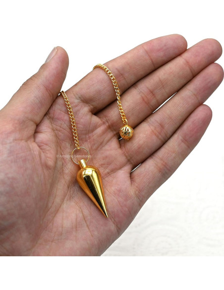 Péndulo de Metal Clásico con Domo Oro 7.62 cm - Radiestesia