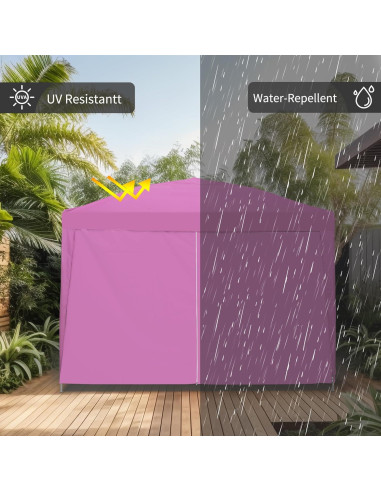 Carpa Plegable GDY 10x10ft Rosa Impermeable con 4 Paredes