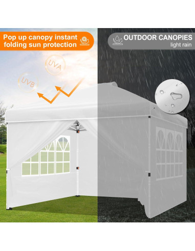Carpa Plegable TINKLE WELL 3.05m Blanca Impermeable con Paredes