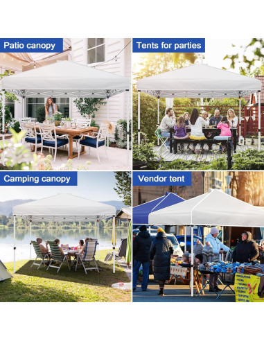 Carpa Plegable TINKLE WELL 3.05m Blanca Impermeable con Paredes