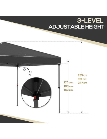 Carpa Plegable 3x3m Havemies con Paredes Laterales y Ventanas