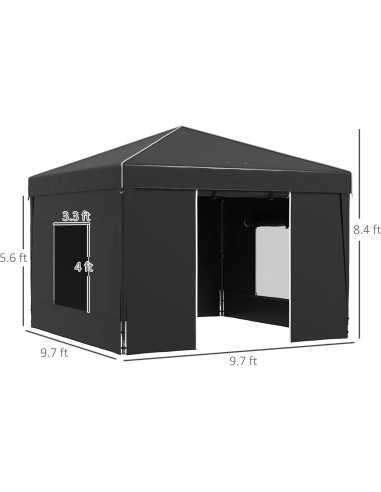 Carpa Plegable 3x3m Havemies con Paredes Laterales y Ventanas